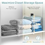 Vtopmart 8 Pack 12in Height Shelf Dividers for Closet Organization, Clear Plastic Closet Shelf Dividers of Upgrade Height for Maximizing Vertical Space Storage, Organizing Sweater, Jeans, Shirts, Bags - Image 4