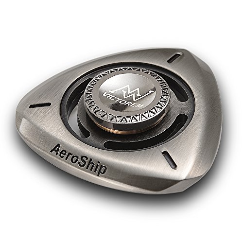 VICTOREM Metal Fidget Spinner Prime Cool Aeroship Design Spinner Sturdy Zinc Alloy Stainless Steel Bearing Balls EDC Hand Toy Metal Spinner ADHD Focus