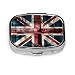 Produktbild Britische Flagge Jeans Muster Custom Fashion Silber Quadrat Pillendose Medizin Tablet Halter Wallet Organizer Fall für Tasche oder Geldbörse