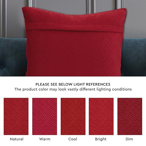 Image of Encasa XO Velvet Cushion Covers, No Inserts, 20 inchx20 inch, Red