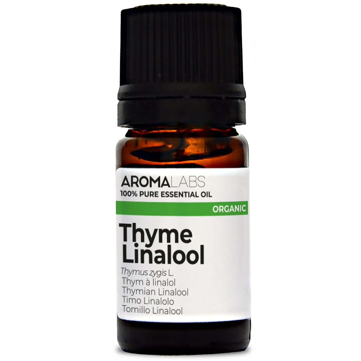 BIO - Thyme LINALOOL Essential Oil - 5mL - 100% Pure, Natural, Chemotyped and AB Certified - AROMA LABS (French Brand)