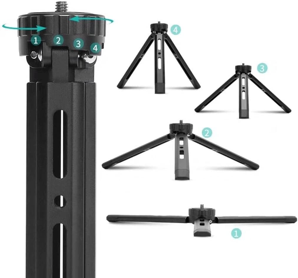 Mini Metal Tripod Aluminum Alloy Desktop Stand with 1/4 Inch Screw for Camera Camcorder Projector