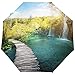Produktbild Natur Wasserfall See Wald Landschaft Auto Öffnen Schließen Regenschirme Anti UV Folding Compact Automatic Umbrella