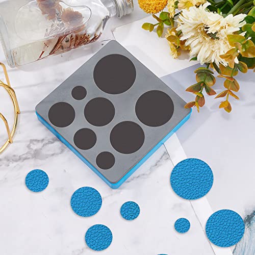 Superdant DIY-WH0269-74A-10-US23 Leather Round Cutting Dies 8 Size Round Earring Making Die Overlay Hollow Effect Wooden Die Cutting Machine thumb #4