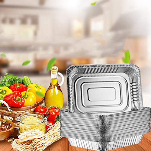 Bandejas coletoras de alumínio FLAMEER para assar, assar e cozinhar, prata – 10 peças