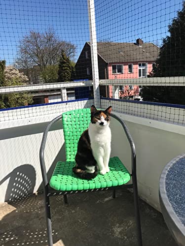 AIYGO Cat Netting Balcony 10 * 33ft Pet Mesh Fence for Balcony Black Nylon Balcony Netting for Pets Anti-Fall Cat Net for Balcony and Windows - Thumbnail 3