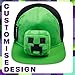 Minecraft Boys Baseball Cap with Removable Plush Accessory - Gamer Gifts (Green/Black)