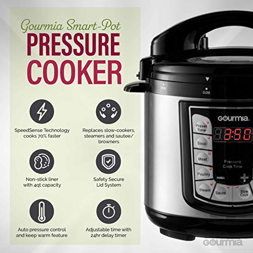 image for Gourmia GPC400 4 Qt Digital Pressure Cooker with LCD Display - 13 Cook