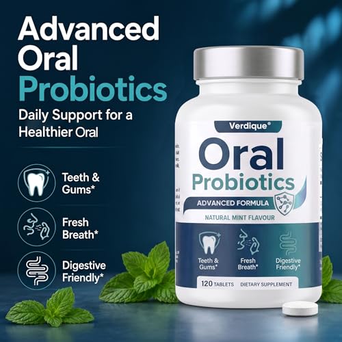 Image of Oral Probiotics for Mouth Bad Breath for Adults, 120 Tablets Dental Care Probiotics with 11 Billion CFU for Chronic Halitosis, Teeth & Gums Health