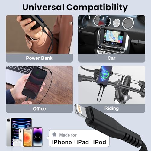 Cable USB A a Lightning rápido de 1 pie para transferencia de datos estable en iPhone 7