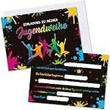 COMOOKA 15 Stück Einladungskarten Jugendweihe + Umschlag A6 Einladungen Jugendweihe Deko für Mädchen Junge Karten Geschenke Bunt