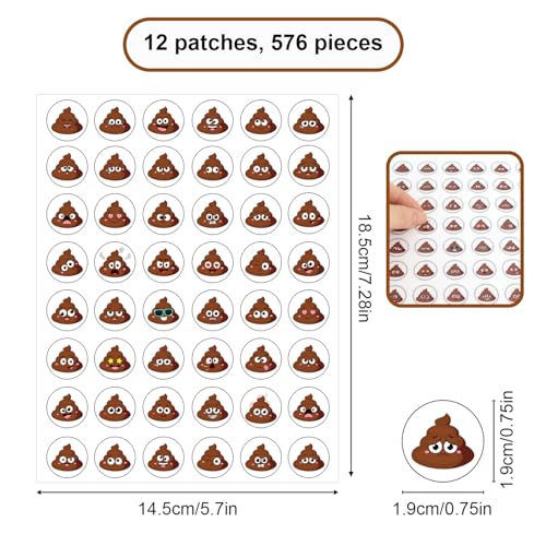 576 Lustige Kacka-Aufkleber fürs Töpfchentraining, Töpfchentraining Aufkleber Ideal für Partydekorationen, Tagebücher, Scrapbooking und Bastelarbeiten