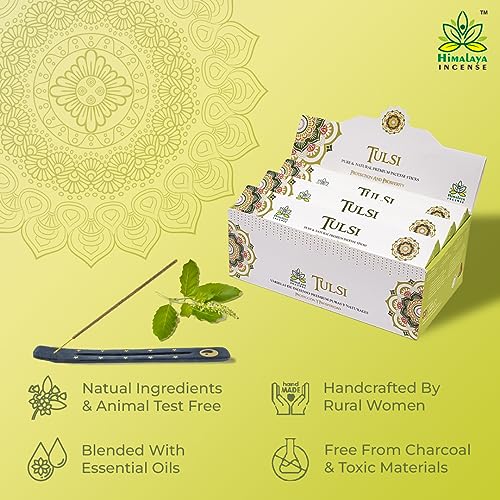 Image of Himalaya Premium Incense Sticks for Everyday Use | Aroma Fragrance Sticks| Pooja Room Items for Home & Prayers | Freshness Positive Energy (Tulsi) (Pack of 12, Each of 15 GM)