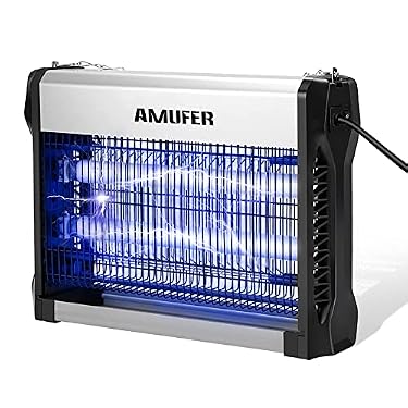 AMAZON - AMUFER Bug Zapper Indoor, Electric Mosquito Zapper Fly Zapper, Bug Mosquito Fly Insect Traps Killer and Repellent for Home, Garden, Patio, 3800V High Voltage 20W Power, 360° Mosquito Killer