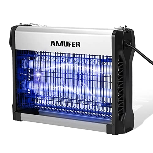 AMUFER Bug Zapper Indoor,20W Electric Insect Killer,3800V Mosquito,Bug,Fly Zapper, 360° Mosquito Killer with UV Light Bulb for Indoor Residential & Commercial