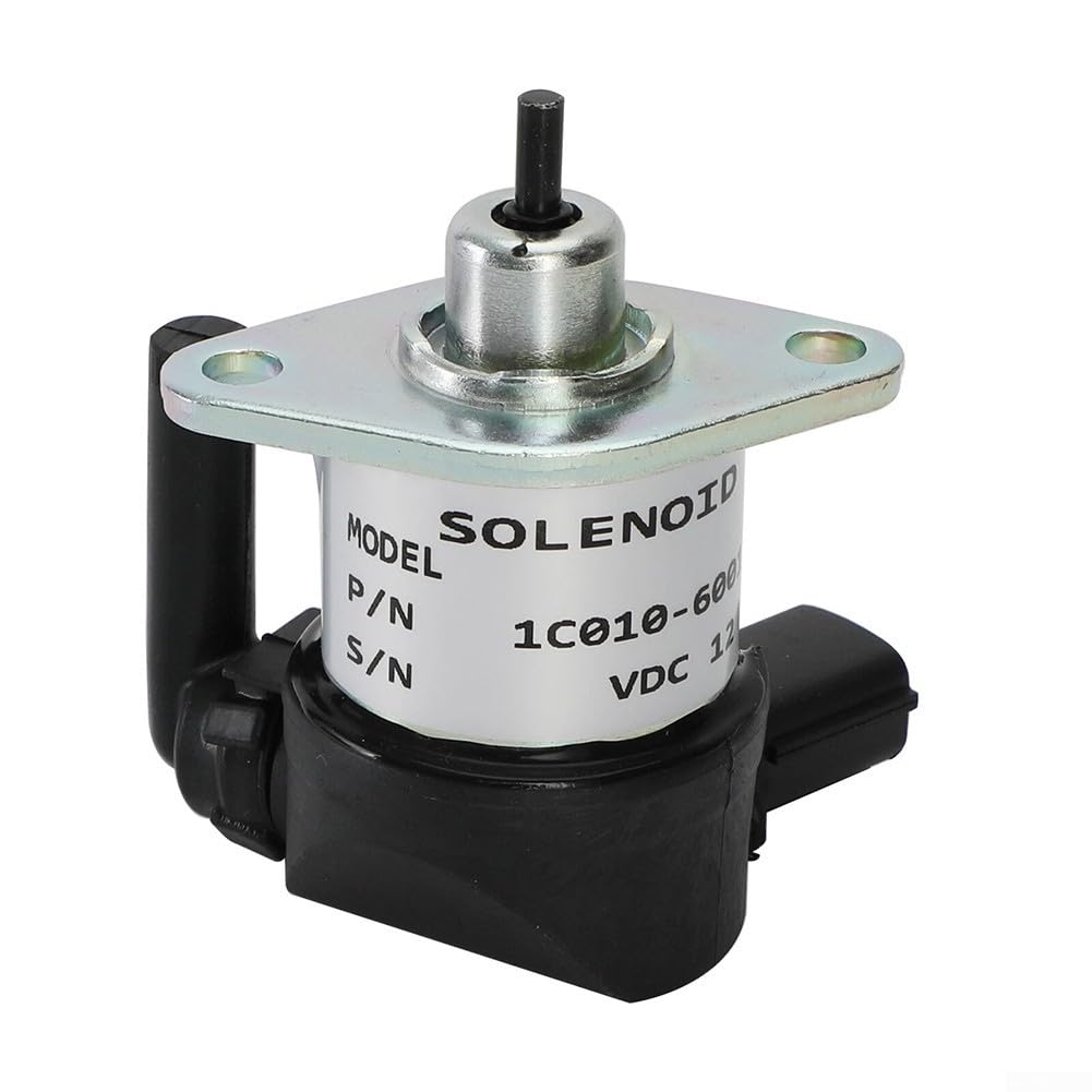 Solenoide de apagado de combustible de repuesto de 12 V para Kubota 1C01060015 1C01060016 1C01060017 compatible con modelos de motor M105S M9000 M6800 M8540 M9540