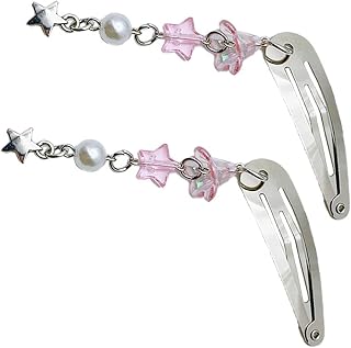 Pinzas para el pelo coloridas con broches Y2K con cuentas colgantes para el cabello, accesorios para el cabello para mujeres y niñas, accesorios para el cabello para niñas negras, accesorios para el