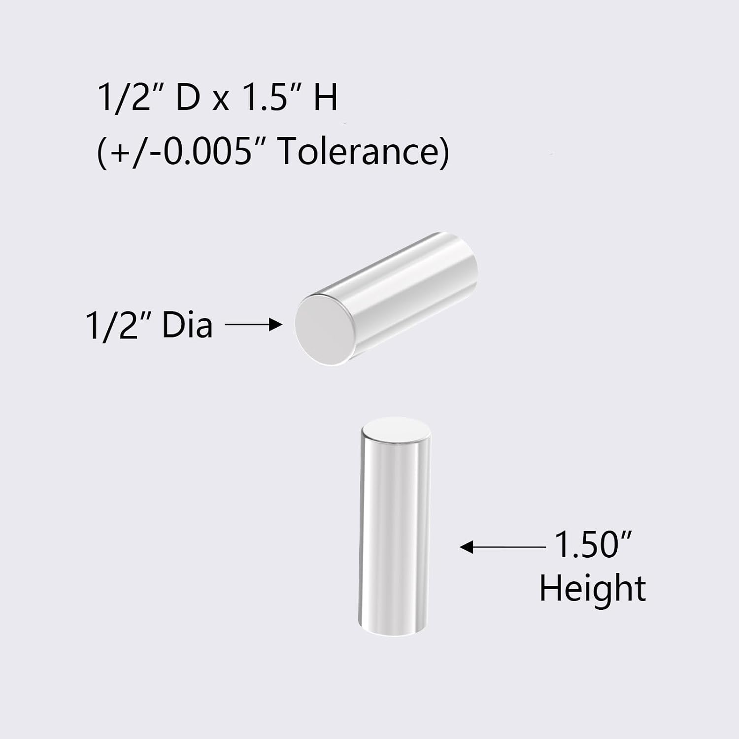 N42-1/2 D x 1.50" H - 6Pack, Super Strong Cylindrical Magnet, Powerful Neodymium Cylinder Magnets for Fridge, DIY, Building, Scientific, Craft, Office,Map Magnets, Strong Nail Magnet image 2