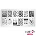 Whats Up Nails - Halloween Stamping Plates 2 pack (B031, B036) Stamping Plates for Nail Art Design