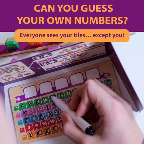Image of blue orange Got Five! Number Puzzle Strategy Game | Hidden Numbers Logic and Deduction Game | for Kids, Families and Adults | 2 to 4 Players | Ages 8+