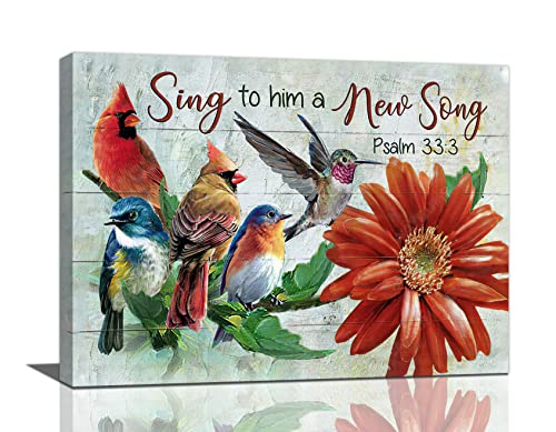 Hummingbird Wall Art Inspirational Quotes Daisy Pictures Wall Decor Farmhouse Hummingbird Canvas Prints Painting Rustic Bird Art Framed Artwork For Bathroom Living Room Bedroom 12"X16" #TOP6