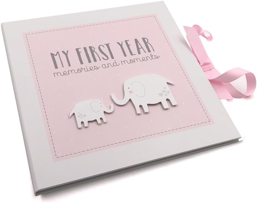ukgiftstoreonline Baby Girl My First Year Keepsake Record Book (No Personalisation)