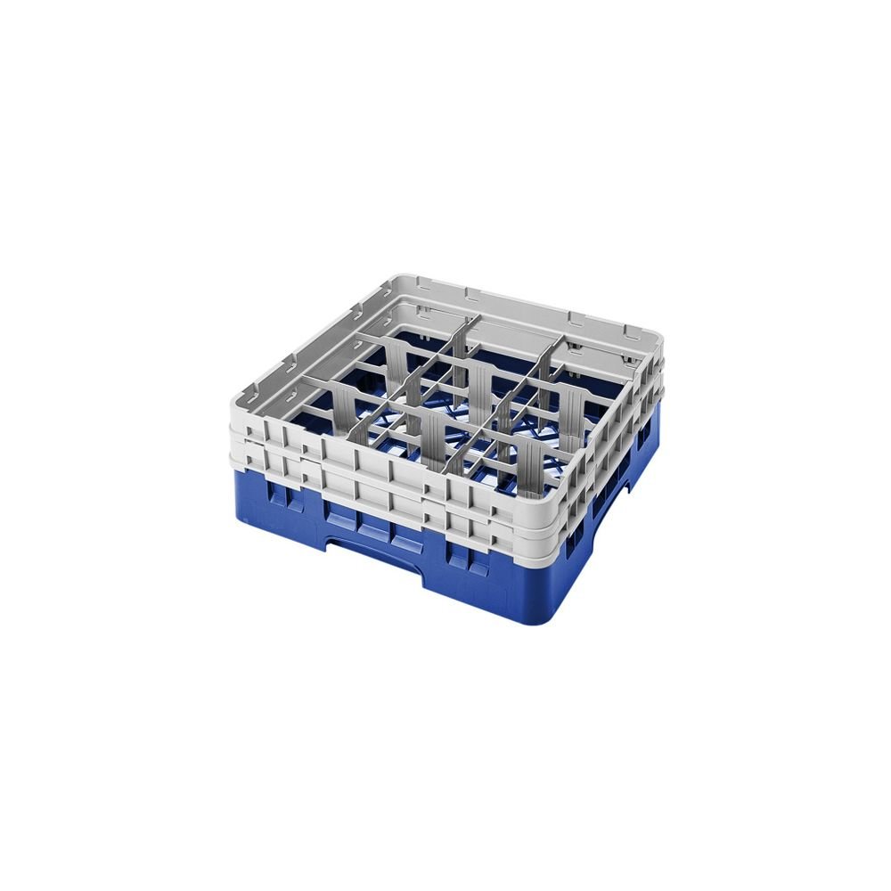 Cambro Camrack 9 Comp Full Size Glass Rack w/ 2 Extenders, Navy Blue - Case = 4