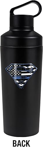 Miniatura 2 de Superman OFFICIAL - Botella de agua aislada de 18 onzas, resistente a fugas, de acero inoxidable aislado al vacío con tapa de bucle 2 en 1, diseño