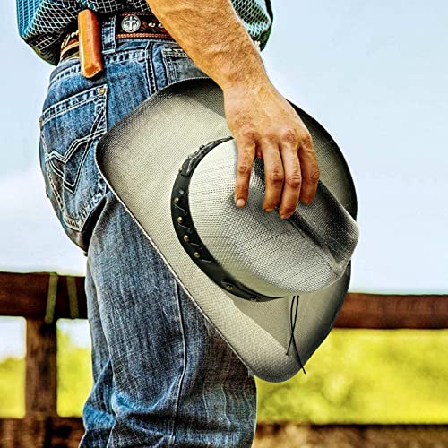 Fluffy Sense. Cowboy Hat For Women And Men - Straw Cattleman Crease Western Hats With Upgrade 4 Inches Shapeable Wide Brim (Vanilla White) #TOP3