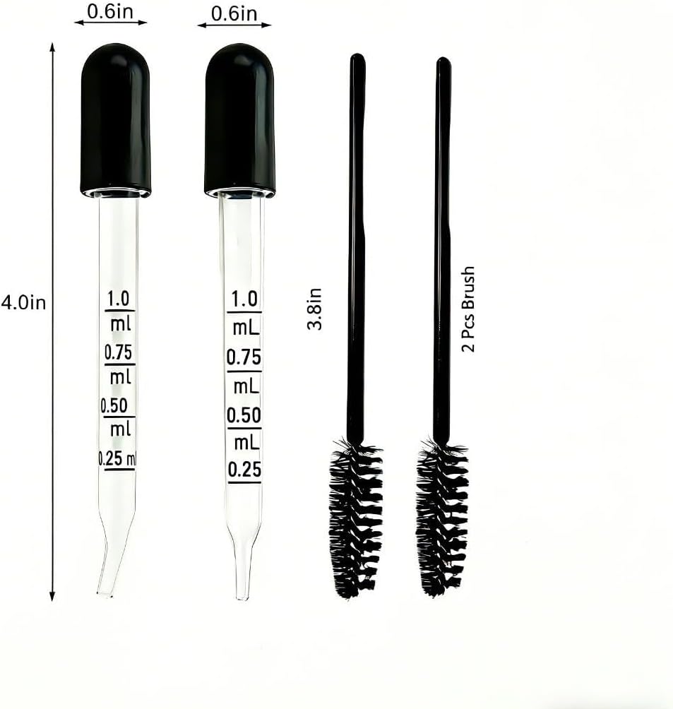 20Pcs Eye Dropper,1ML Droppers for Oils and Liquids and 2Pcs Cleaning Tools | These 20 Glass Droppers Include 10 Straight-tip and 10 Bent-tip Ones
