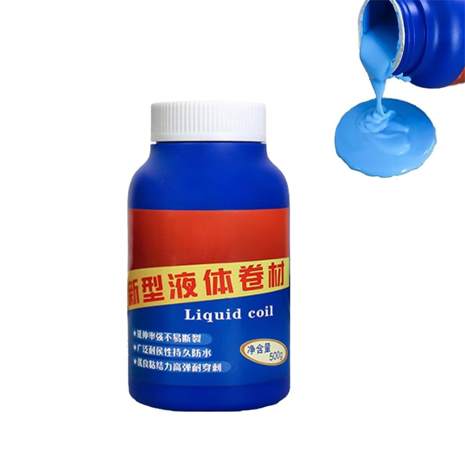 Liquid Waterproof Sealant, Polyurethane Waterproof Coating, Adhesive Polyurethane Leak-Proof Coating, Waterproof Liquid Coil for Repair and Seal Cracks (Blue)