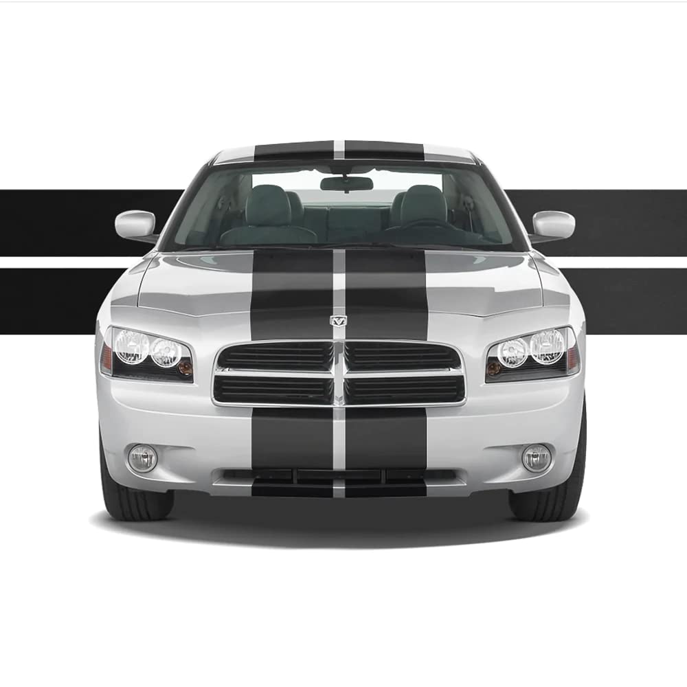 Fusion Decals - Dual 12" Racing Stripes [26"] -"Compatible/Replacement for - Dodge Charger 2006 to 2010