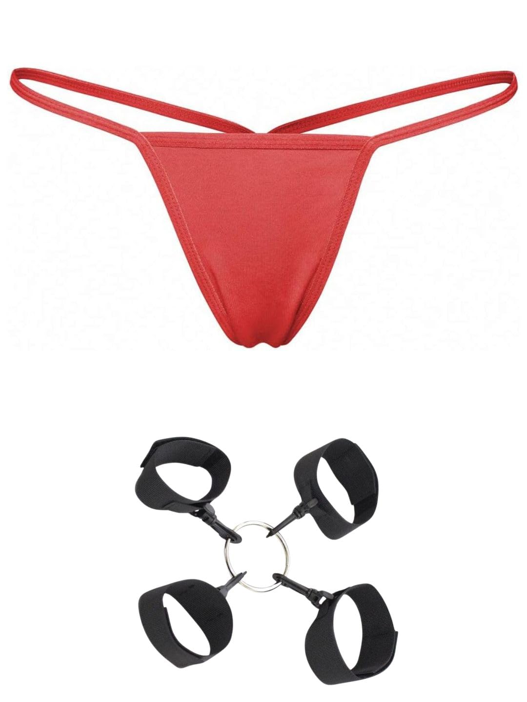 G-String and Handcuff Combo Set for Gifting, Couples, Honeymoon, Anniversary, Wedding, Date Night Maroon-image-49