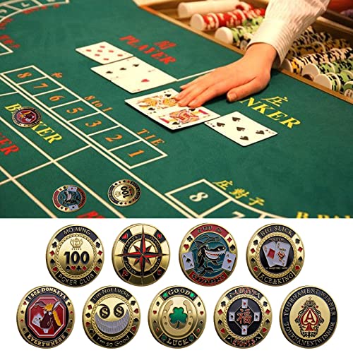 Protège-cartes Poker En Métal - Jetons Protecteurs Pour Cartes à Jouer - Cadeau Collection Jeu Casino - Diamètre 4 Cm