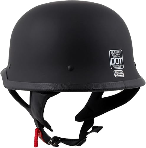 Miniatura 9 de Milwaukee Helmets MPH9740DOT Motorrad DOT Casco de motociclista de media cara negro mate estilo alemán - XL