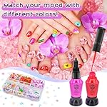 BATTOP Kids Nail Art Kit for Girls Ages 7-12 with Nail Dryer & 2 in 1 Water Based Nail Polish Pen & 3D Decoration & Sticker and Nail Flier - Idea Birthday Gifts for Girls 7 8 9 10 11 12 - Image 5