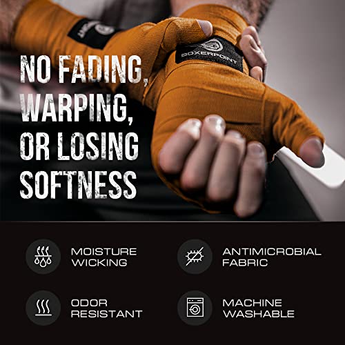Boxerpoint 180" Ringside Boxing Wraps For Men And Women | Boxing Hand Wraps For Boxing Gloves Men, Women, Muay Thai, Kickboxing, Mma - Professional Handwraps Breathable Boxing Glove Wraps | Orange #TOP5