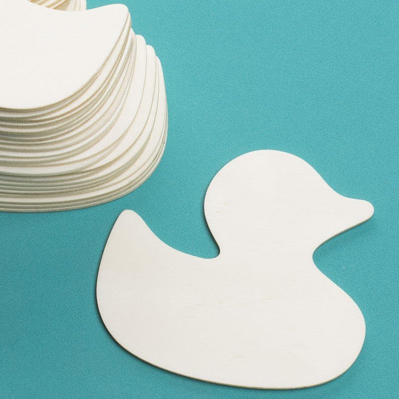 Pack of 12 Unfinished Wood Duck Cutout by Factory Direct Craft - Blank Wooden Duck Craft Shapes to Turn into Baby Shower Favors, Gender Reveals, Gift Tags and DIY Craft Projects