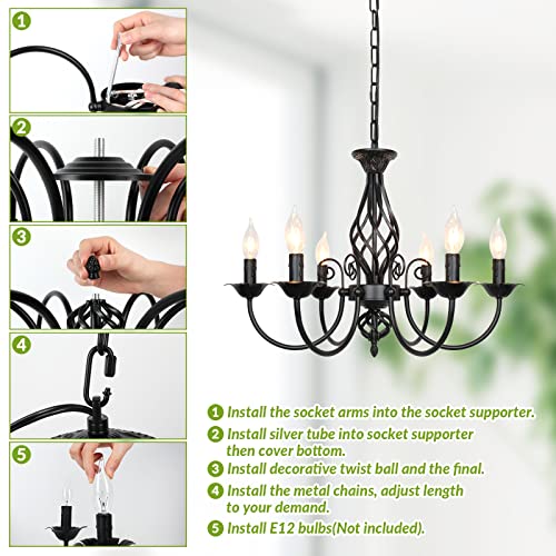 Verron 6-Light Farmhouse Candle Chandelier For Living Room thumb #5
