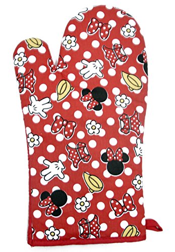 Disney Oven Mitt Pot Holder & Dish Towel 3 Pc Kitchen Set (Minnie Mouse Red) #TOP2