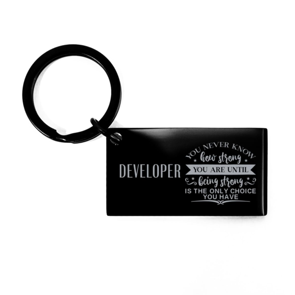 Inspirational Developer Keyring Gifts for coworker friends, Christmas for Developer You never know how strong you are until being strong is only choice you have, Developer Cancer Survivor Surgery