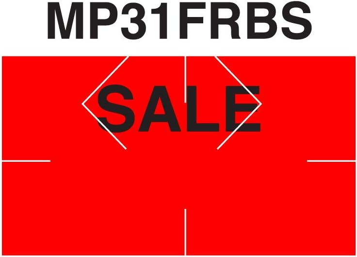 Black Print on Fluorescent Red"Sale" Pricing Labels to fit Monarch 1131 Pricers. 8 Rolls with 1 Free Ink Roller.