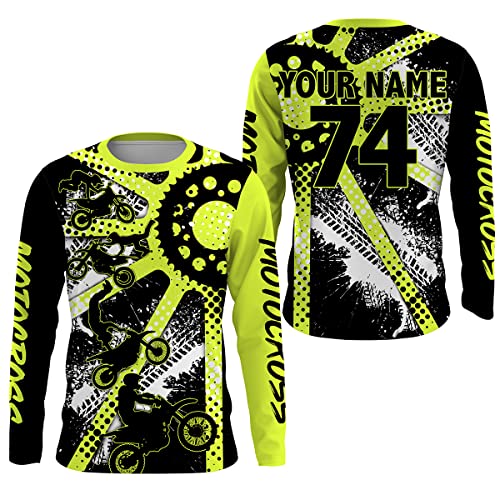 Dirt Bike Freestyle Kid Men Women Custom MX Jersey UPF30+ Green Motocross Gear Racing Shirt PDT63