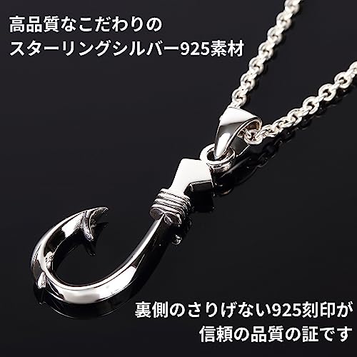 [REOTTI] ネックレス メンズ シルバー925 フィッシュフック 釣り針 シンプル チェーン付き 3枚目