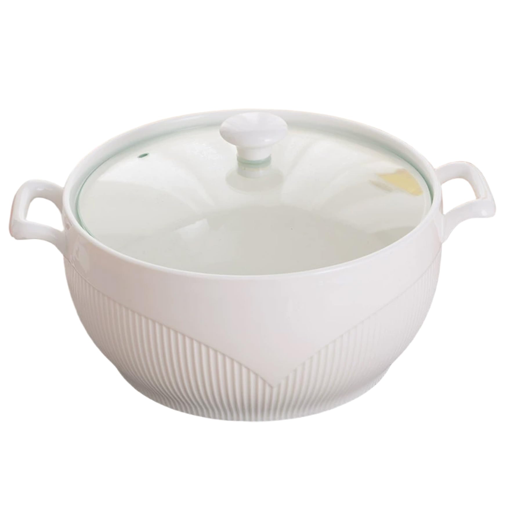 NIDONE Soup Tureen Bols de service ronds en céramique de 2600 ml avec couvercles Bols à soupe résistants à la chaleur avec poignées Passe au micro-ondes pour la cuisine la maison du restaurant