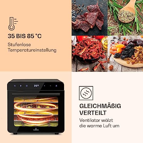 Klarstein Dörrautomat, Dörrgerät für Gemüse, Obst, Nüsse und Fleisch Trocknen, Food Dehydrator mit 6 Metallgitter, Dörrautomat Edelstahl, Dörrautomaten mit 24H Timer-Funktion, Touch-Display, 700 Watt – Bild 5
