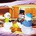 Inflatables Snowman Outdoor Decorations Grilled Meat 7ft Outdoor Inflatable Yard Decorations Christmas Built-in Led Lights with Tethers, Stakes