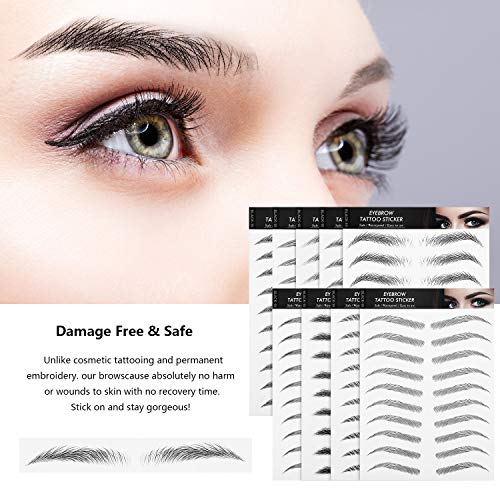 Cejas 3D pegatinas con efecto pelo a pelo resistente al agua para un maquillaje duradero 5