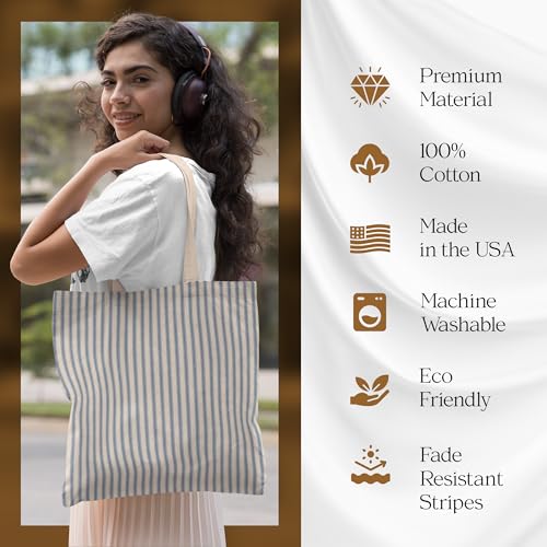 Premium Navy Blue Striped Ticking Fabric – 54" Wide 100% Cotton Upholstery Material for Elegant Home Décor, Quilting, and DIY Projects – Made in the USA 7 Premium Navy Blue Striped Ticking Fabric – 54" Wide 100% Cotton Upholstery Material for Elegant Home Décor, Quilting, and DIY Projects – Made in the USA - Image 6