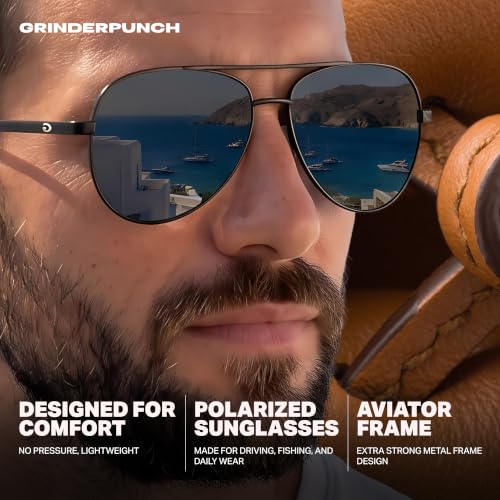 Image of grinderPUNCH XL XXL Aviator Sunglasses Men Big Head Oversized Polarized